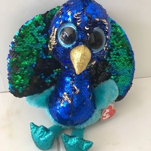 Medium sized Peacock sequinned plush NWT